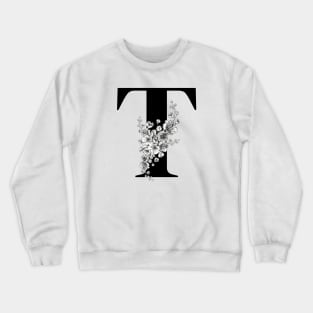 T alphabet Botanical cherry blossom sakura flowers Crewneck Sweatshirt